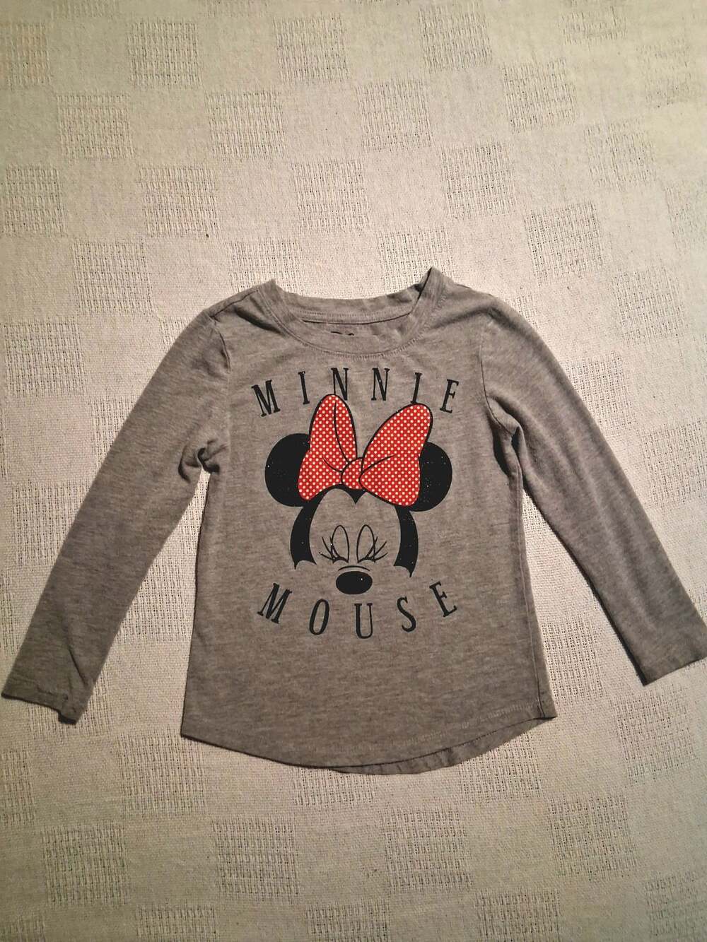 Disney Minnie Mouse Long Sleeve Shirt Size XS (4/5) Gray